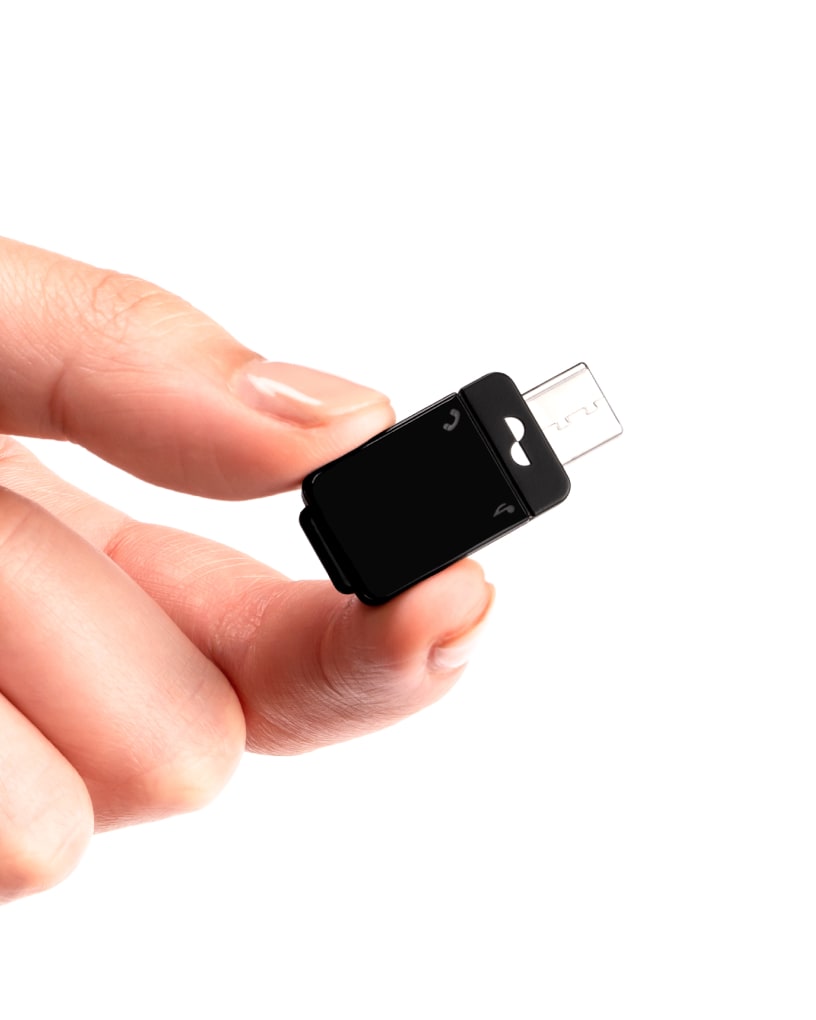 Hand holding transmitter